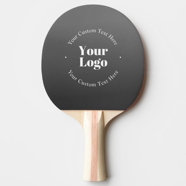 Your Business Logo or Design & Editable Text Ping Pong Paddle (Front)