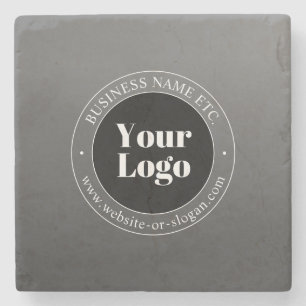 Your Business Logo or Design & Editable Text Stone Coaster