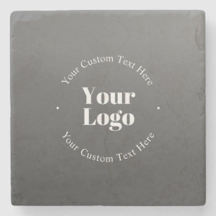 Your Business Logo or Design & Editable Text Stone Coaster
