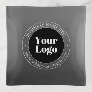 Your Business Logo or Design & Editable Text Trinket Tray