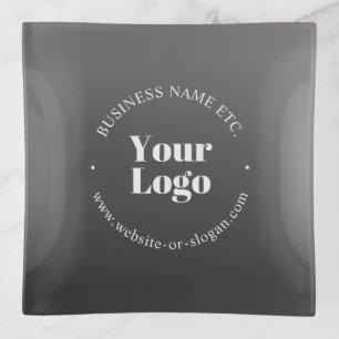Your Business Logo or Design & Editable Text Trinket Tray