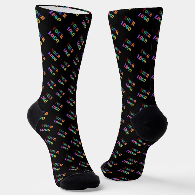 Your Business Logo or Photo Socks Choose Colors (Angled)