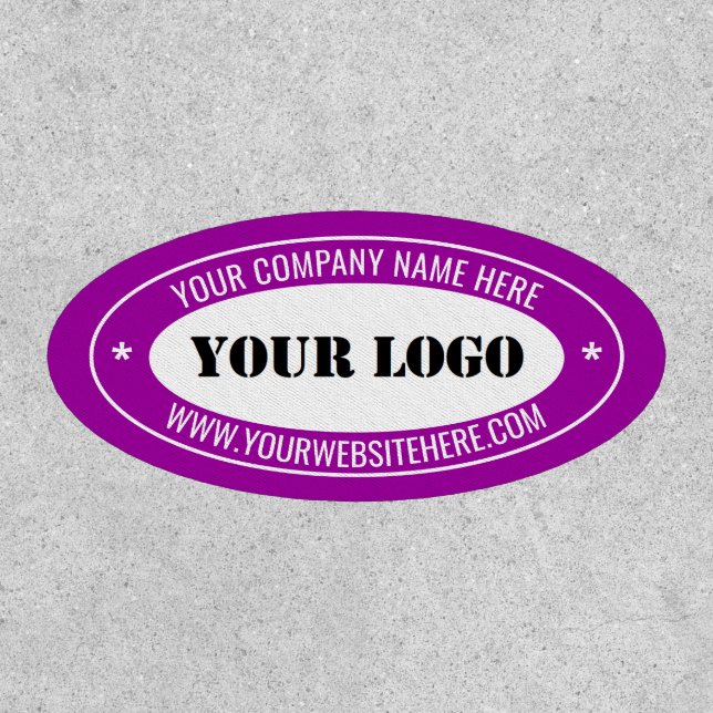 Your Business Logo Oval Patch Example Custom Text (Front)