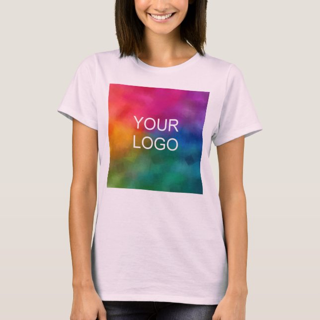 Your Business Logo Pale Pink Elegant Template T-Shirt (Front)