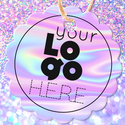 Your Business Logo Pastel Iridescent Hang Tag