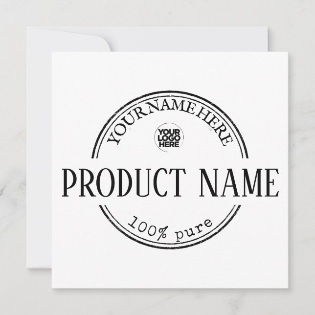 Your Business Logo Personalized Black and White Invitation (Front)