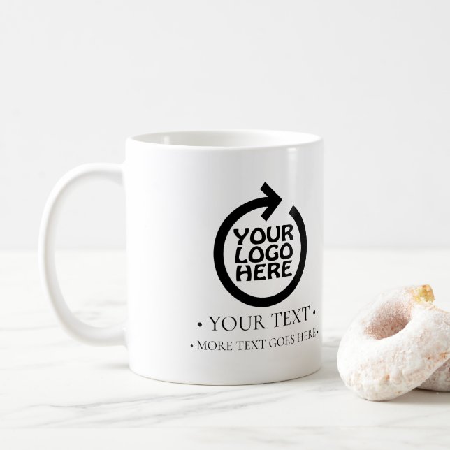 Your Business Logo Personalized Coffee Mug (With Donut)