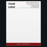 Your Business Logo Personalized Letterhed Template Letterhead<br><div class="desc">Custom Fonts and Colors - Design Your Own Simple Personalized Modern Business Office Letterhead with Logo - Add Your Logo - Image - Photo or QR Code / Name - Company / Address / Contact Information / More ! Resize and move or remove and add elements / image with Customization...</div>