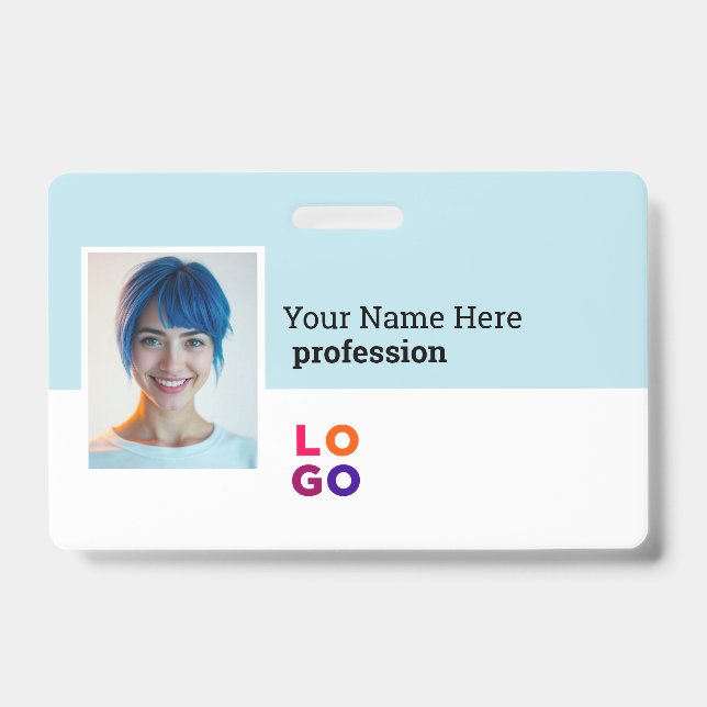 Your Business Logo, Photo, Qr Code, Name ID Badge (Front)