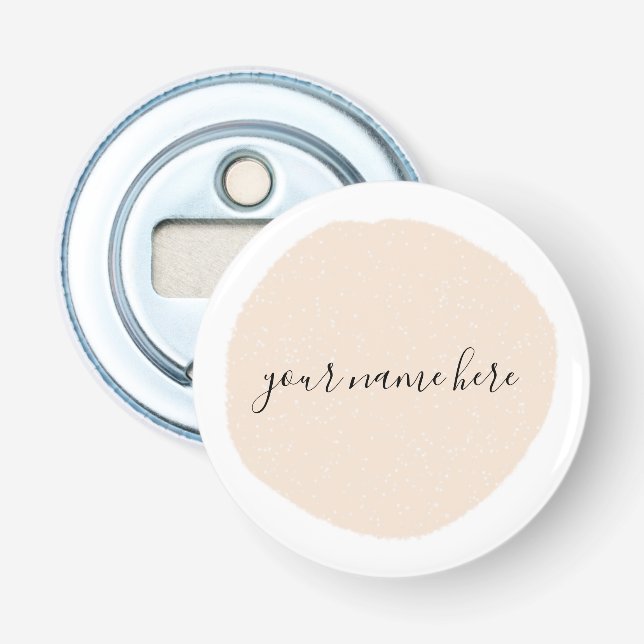 Your Business Logo Pink Brushstroke Bottle Opener (Front)