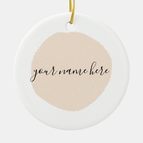 Your Business Logo Pink Brushstroke Ceramic Ornament