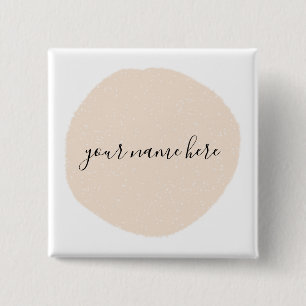 Your Business Logo Pink Brushstroke Classic Round Button