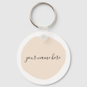 Your Business Logo Pink Brushstroke Classic Round Keychain