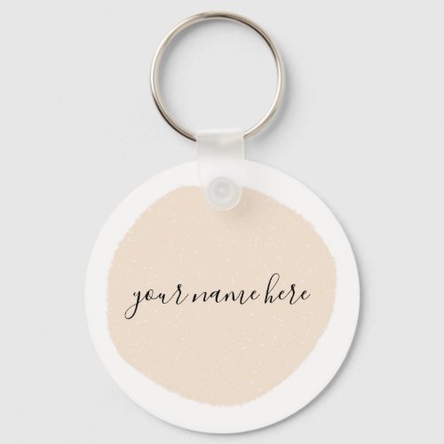 Your Business Logo Pink Brushstroke Classic Round  Keychain