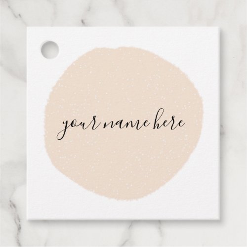 Your Business Logo Pink Brushstroke Favor Tags