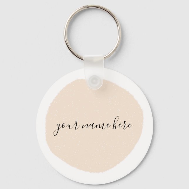 Your Business Logo Pink Brushstroke  Keychain (Front)