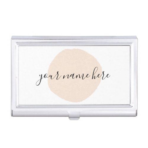 Your Business Logo Pink Brushstroke Promotional  Business Card Case