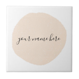 Your Business Logo Pink Brushstroke Promotional Ceramic Tile