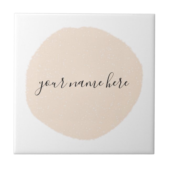 Your Business Logo Pink Brushstroke Promotional Ceramic Tile (Front)