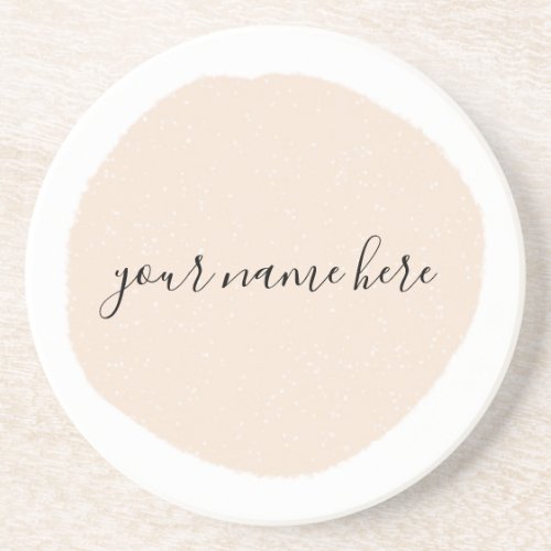 Your Business Logo Pink Brushstroke Promotional Coaster