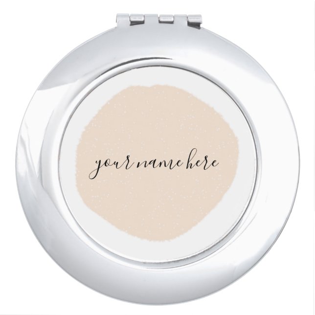 Your Business Logo Pink Brushstroke Promotional Compact Mirror (Front)