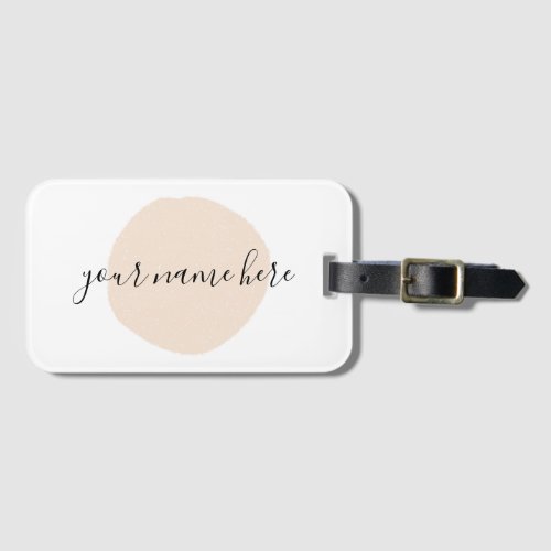 Your Business Logo Pink Brushstroke Promotional Luggage Tag