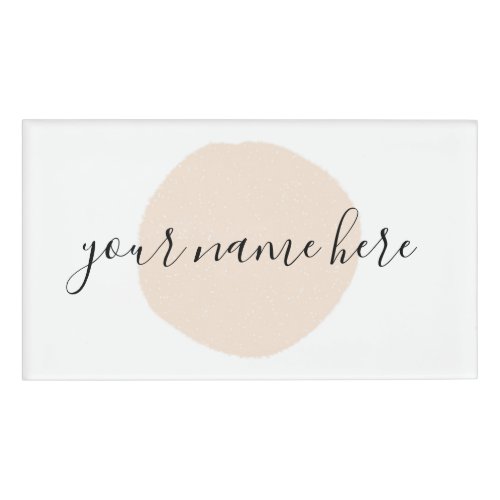 Your Business Logo Pink Brushstroke Promotional  Name Tag