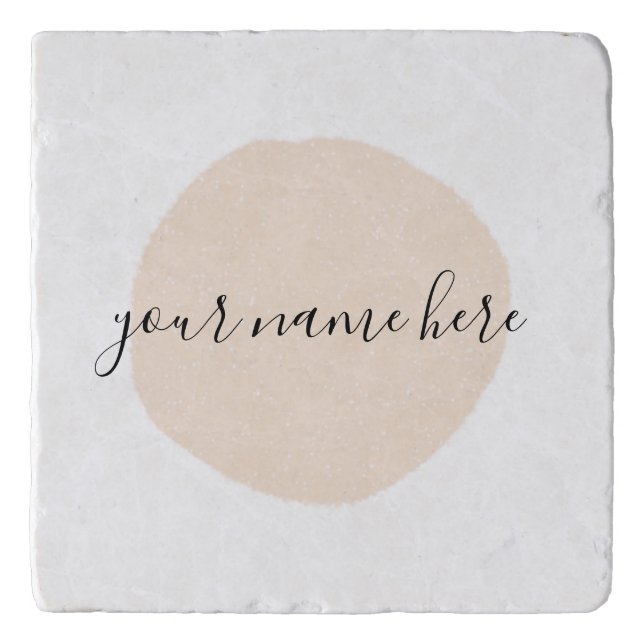 Your Business Logo Pink Brushstroke Promotional Trivet (Front)