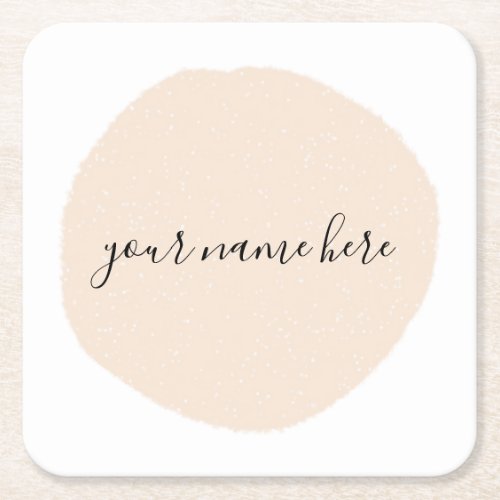 Your Business Logo Pink Brushstroke Square Paper Coaster