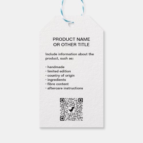 Your Business Logo Product Information Hang Tags