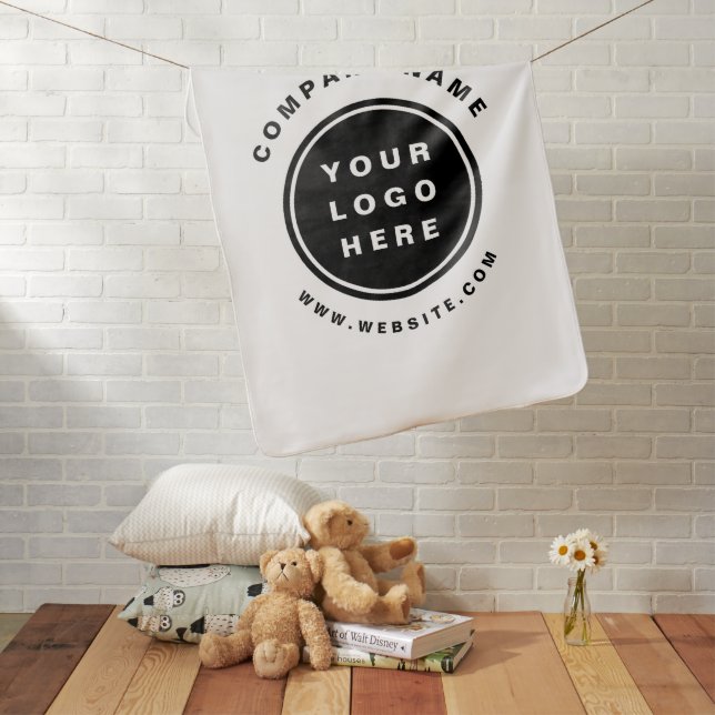 Your Business Logo Promotional Business Company Baby Blanket (In Situ)