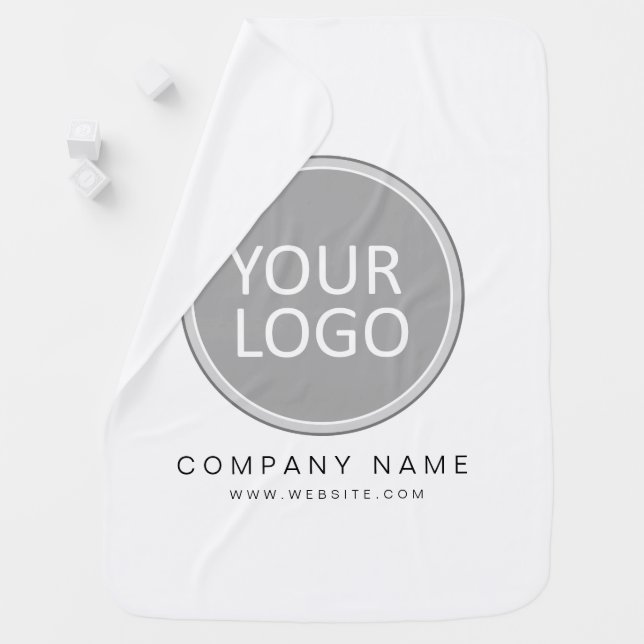 Your Business Logo Promotional Business Company Baby Blanket (In Situ)