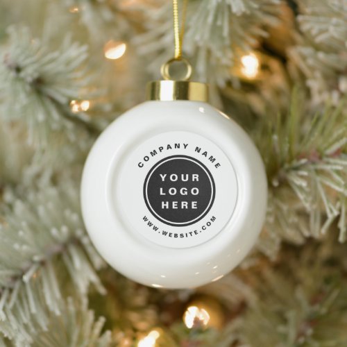 Your Business Logo Promotional Business Company Ceramic Ball Christmas Ornament