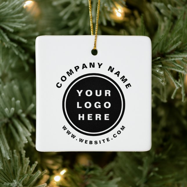 Your Business Logo Promotional Business Company Ceramic Ornament (Tree)