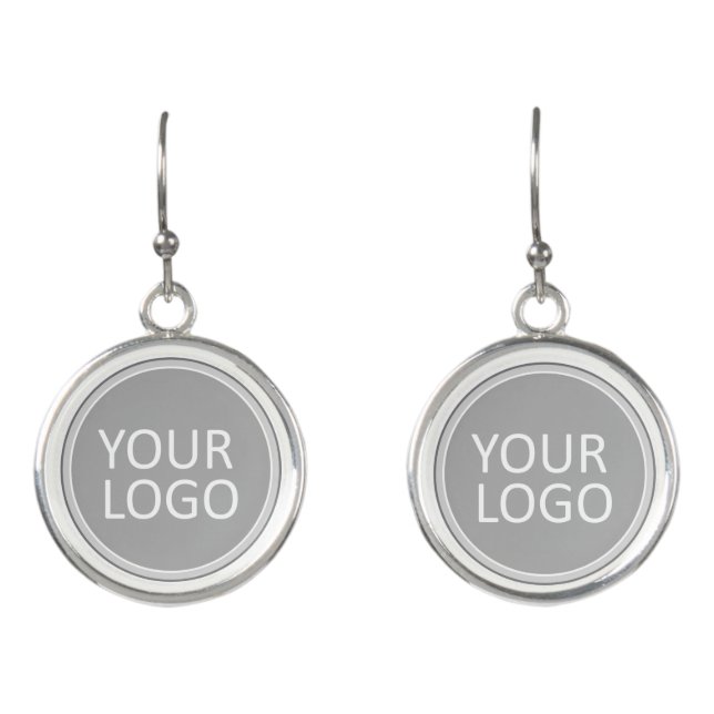 Your Business Logo Promotional Business Company Earrings (Front)