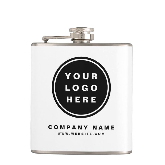 Your Business Logo Promotional Business Company Flask (Front)