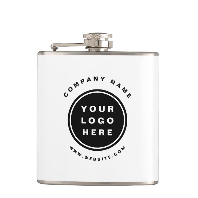 Your Business Logo Promotional Business Company Flask (Front)