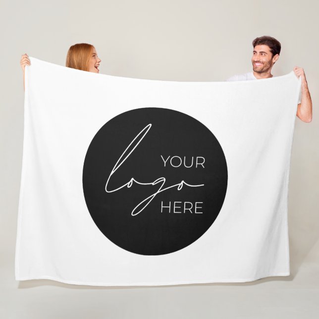 Your Business Logo Promotional Business Company Fleece Blanket (In Situ)