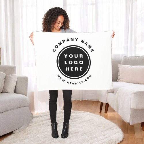 Your Business Logo Promotional Business Company Fleece Blanket