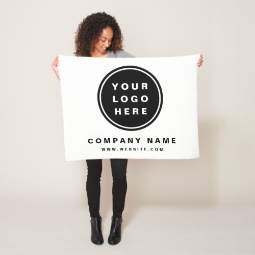 Your Business Logo Promotional Business Company Fleece Blanket