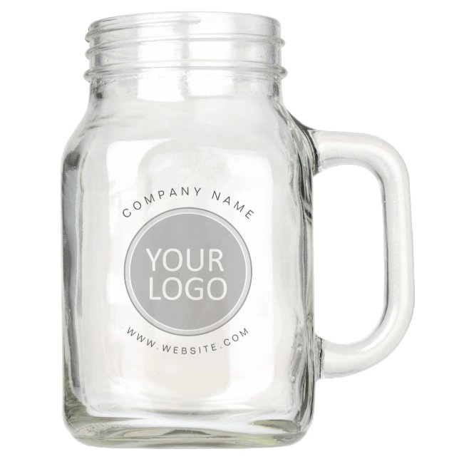 Your Business Logo Promotional Business Company Mason Jar (Front)