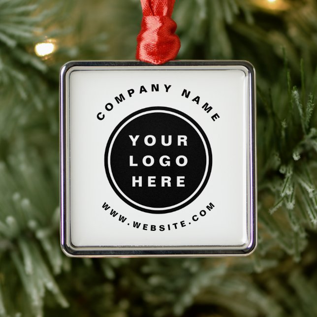 Your Business Logo Promotional Business Company Metal Ornament (Tree)