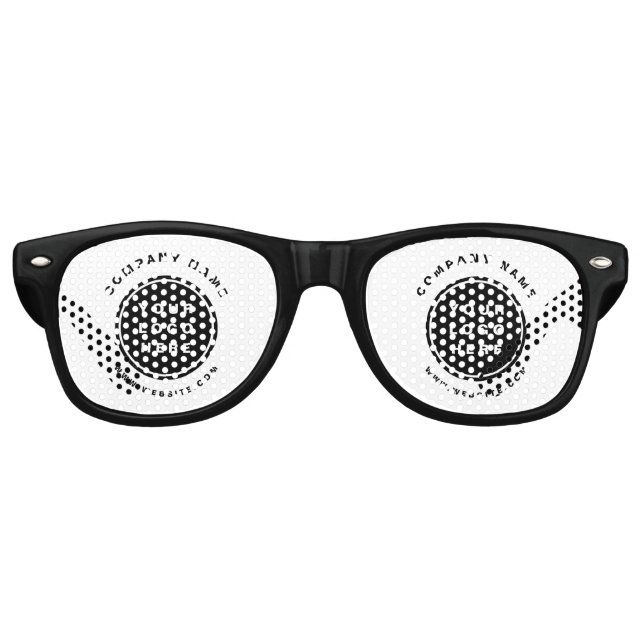 Your Business Logo Promotional Business Company Retro Sunglasses (Front)