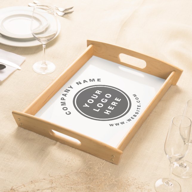 Your Business Logo Promotional Business Company Serving Tray (Front)