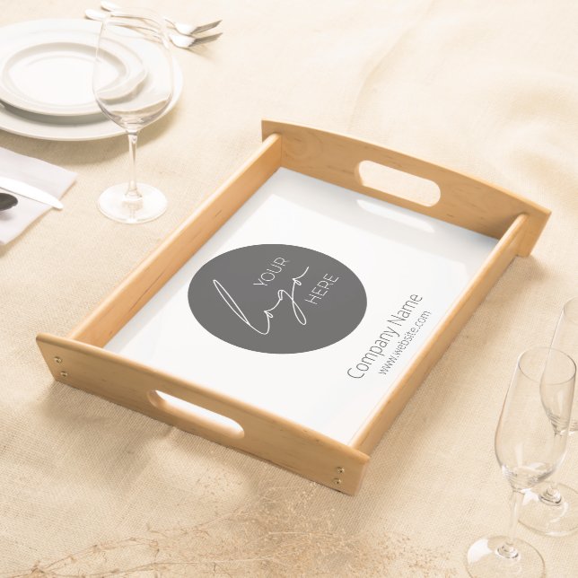 Your Business Logo Promotional Business Company Serving Tray (Front)