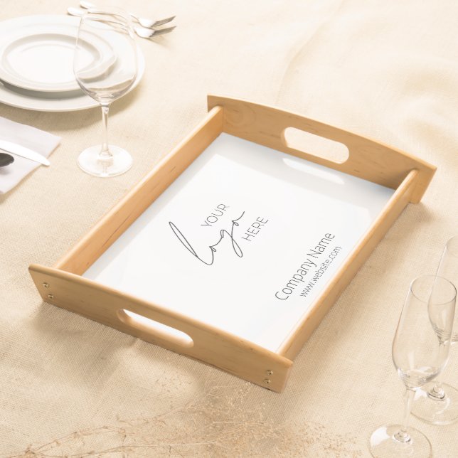 Your Business Logo Promotional Business Company Serving Tray (Front)