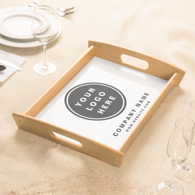 Your Business Logo Promotional Business Company Serving Tray (Front)