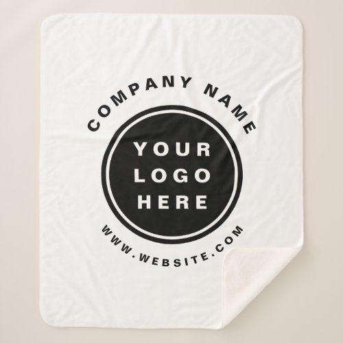 Your Business Logo Promotional Business Company Sherpa Blanket