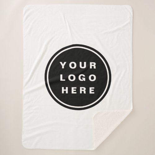 Your Business Logo Promotional Business Company Sherpa Blanket