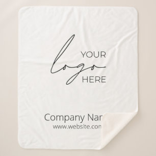 Your Business Logo Promotional Business Company Sherpa Blanket